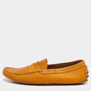 Tod's Yellow Leather Slip On Loafers Size 45.5