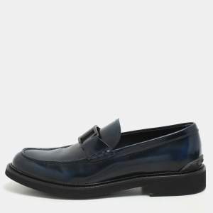 Tod's Blue Patent Leather Loafers Size 44