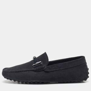 Tod's Midnight Blue Suede Slip On Loafers Size 38.5