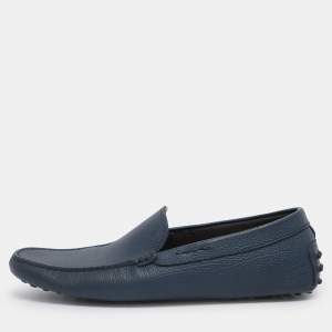 Pre Owned حذاء لوفرز تودز جلد أزرق مقاس 43