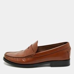 Tod's Brown Leather Penny Slip On Loafers Size 42