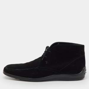 Pre Owned Tod’s Black Suede Lace Up Desert Boots Size 43