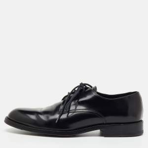 Pre Owned Tod's Black Leather Lace Up Derby Size 39.5