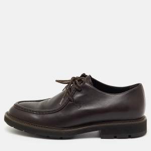 Pre Owned Tod's Dark Brown Leather Lace Up Derby Size 39