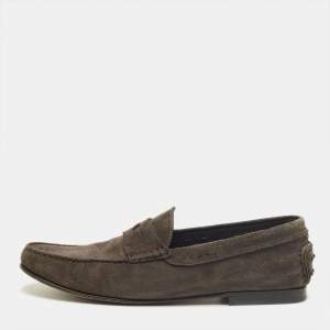 مملوكة مسبقًا Tod's Grey Suede Penny Loafers Size 44