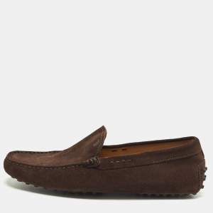 Pre Owned حذاء لوفرز تودز سنيك جلود ثعبان بني سليب أون مقاس 40