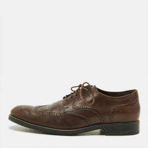 مملوكة مسبقًا Tod's  Size 43 Dark Brown Brogue Leather Lace Up Derby