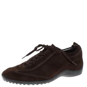 Tod's Brown Suede Lace Up Sneakers Size 40