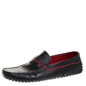 Pre Owned Tod's For Ferrari Black Leather Slip On Loafers Size 44.5