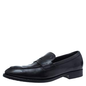Tod's Black Leather Penny Loafers Size 44.5