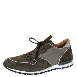 مملوكة مسبقًا حذاء رياضي تودز بطراز منخفض من أعلى شبك و سويدي أخضر مقاس 43