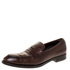Tod's Dark Brown Leather Penny Loafers Size 42.5