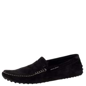 Tod's Black Suede Penny Loafers Size 43