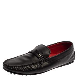 Pre Owned Tod's For Ferrari Black Leather Slip On Loafers Size 43