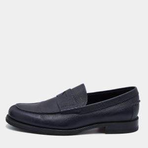 Tod's Navy Blue Leather Penny Slip On Loafers Size 42