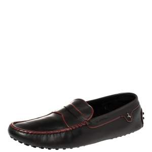 Tod's Black Leather Penny Loafers Size 43