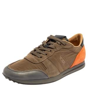 Pre Owned Tod's Multicolor Suede And Leather Lace Up Sneakers Size 41