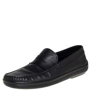 مملوكة مسبقًا Tod's Black Leather Penny Slip on Loafers Size 42