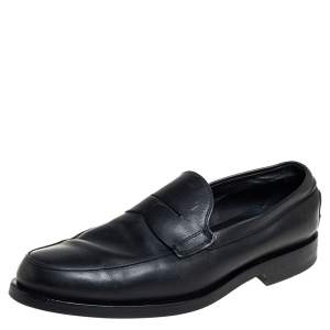 Tod's Black Leather Slip On Loafers Size 41 
