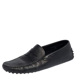 Tod's Black Leather Penny Loafers Size 41.5
