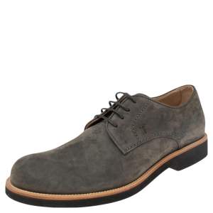 Tod's Grey Suede Lace Up Oxfords Size 42.5