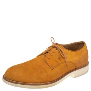 Tod's Yellow Nubuck Leather Lace Up Oxfords Size 43