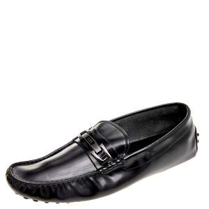 Tods Black Leather  Buckle  Loafers Size 41.5