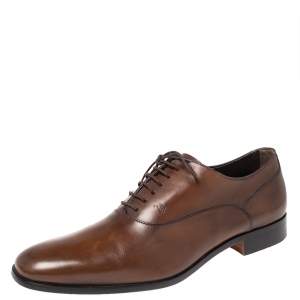 Tod's Brown Leather Lace Up Oxfords Size 42.5