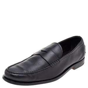 Tod's Black Leather Slip on Loafers Size 42.5