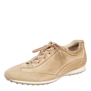 مملوكة مسبقًا Tod's Grey Suede Lace Up Sneakers Size 45