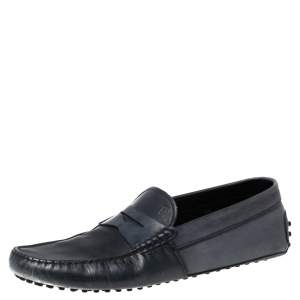 Tod's Navy Blue Leather Penny Loafers Size 42.5