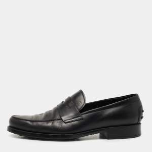 Tod's Black Leather Penny Loafers Size 45.5