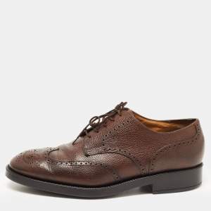 Tod's Leather Brown Brogue Leather Lace Up Derby Size 44.5