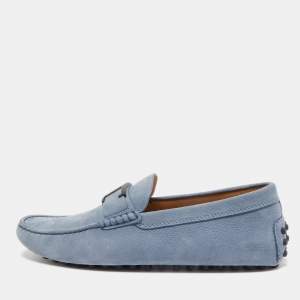 Tod's Blue Nubuck Leather Slip On Loafers Size  41