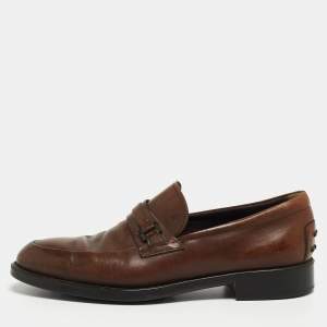 Tod's Brown Leather Slip On Loafers Size 41
