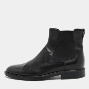 Tod's Black Leather Ankle Length Boots Size 43