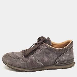 Tod's Grey Suede Low Top Sneakers Size 41.5