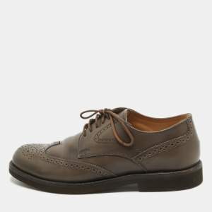 Tod's Brown Brogue Leather Lace Up Derby Size 41