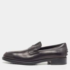 Tod's Black Leather Slip On Loafers Size 44