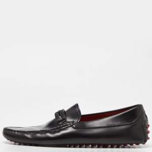 Tod's For Ferrari Black Leather Slip On Loafers Size 39.5