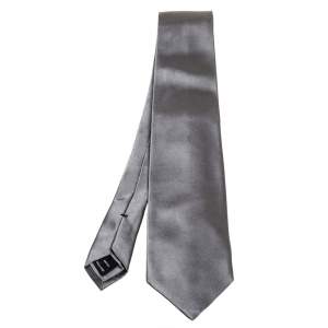 Tom Ford Grey Solid Silk Satin Tie