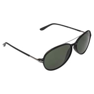 Pre Owned Tom Ford Black/Green Ramone TF149 Aviator Sunglasses