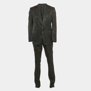 Tom Ford Black Jacquard Single Breasted Pants Suit L