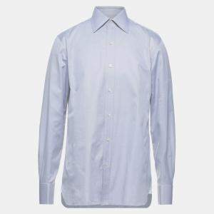 Tom Ford Grey Cotton Long Sleeve Shirt M (EU 39)