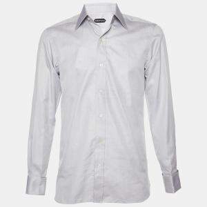 Pre Owned Tom Ford Grey Cotton Long Sleeve Shirt M (EU 39)
