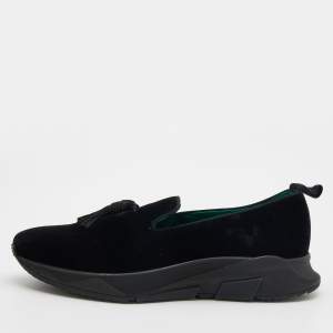 Tom Ford Black Velvet Tassel Detail Turner Sneakers Size 42