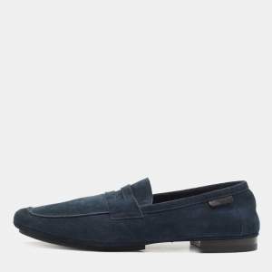 Tom Ford Dark Blue Suede Berwick Loafers Size 43