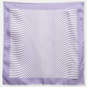 Tom Ford Light Purple Stripe Silk Pocket Square