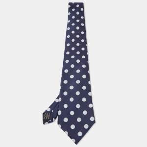 Tom Ford Blue Polka Dots Jacquard Silk Traditional Tie
