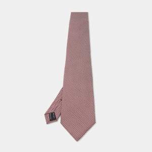 Tom Ford Red Patterned Silk Traditional Tie